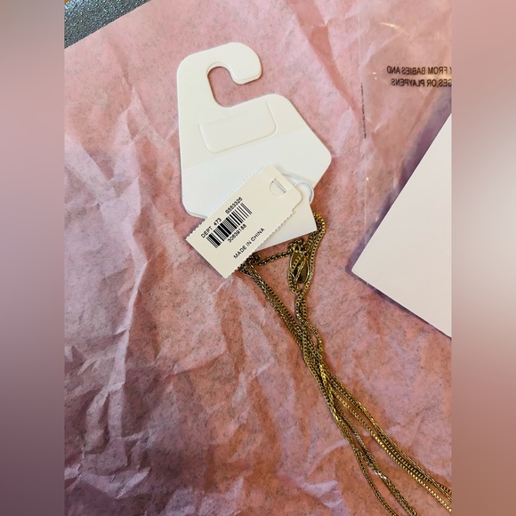 LOFT Gold Jewelry Set, Multi Layered Necklace, Hoop Earrings, & Beaded Bracelet - Picture 7 of 16